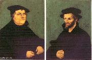 CRANACH, Lucas the Elder Portraits of Martin Luther and Philipp Melanchthon y oil painting reproduction